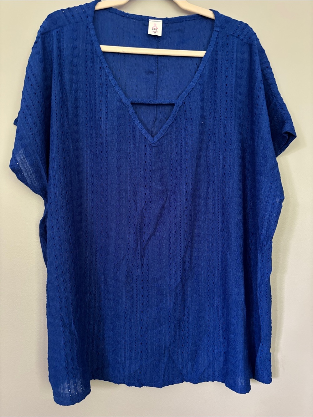 Women’s Blue V-Neck Tunic Top NWOT
